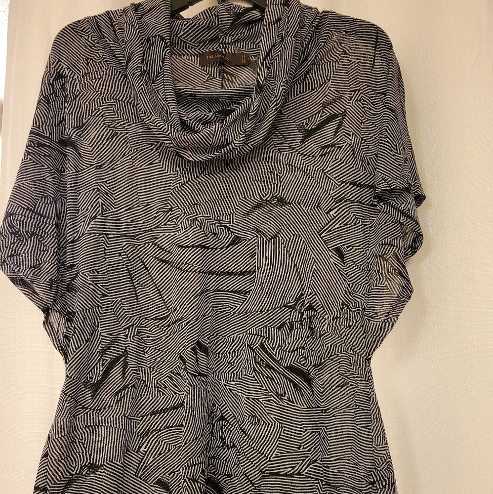 Sheer cowneck dress shirt